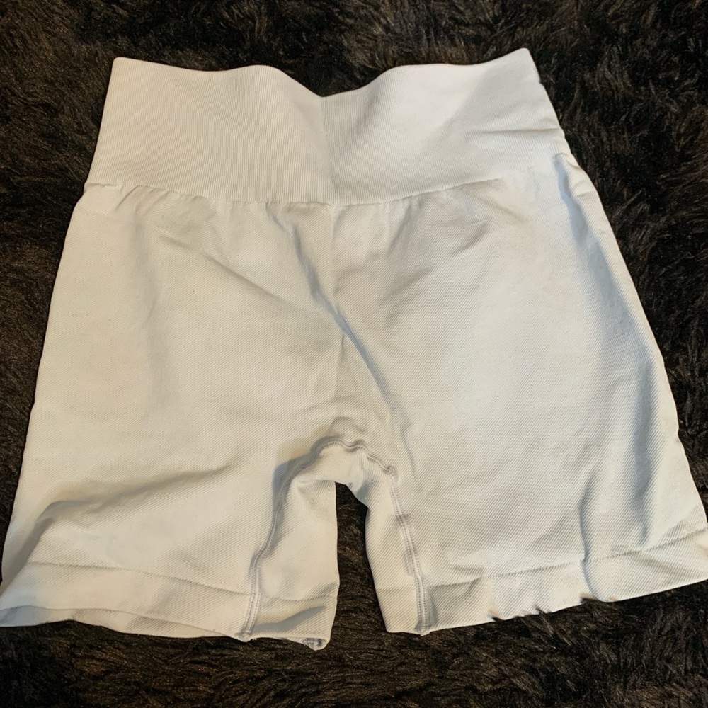 Women's White High-Waisted Shorts
